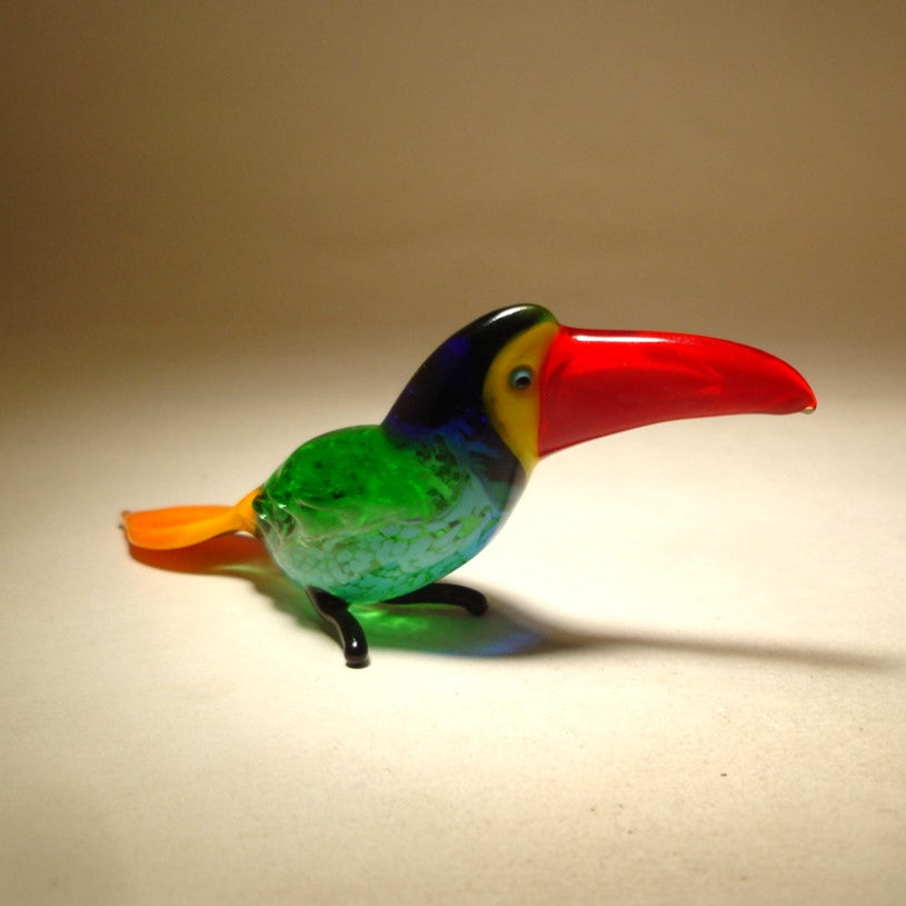 Handmade glass toucan figurine