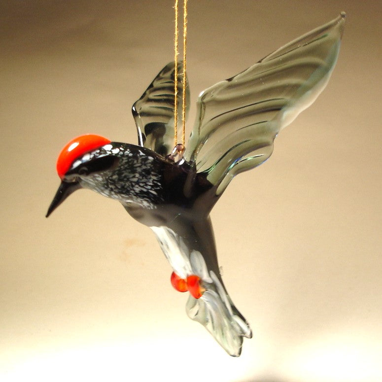 Side view of the hanging woodpecker figurine
