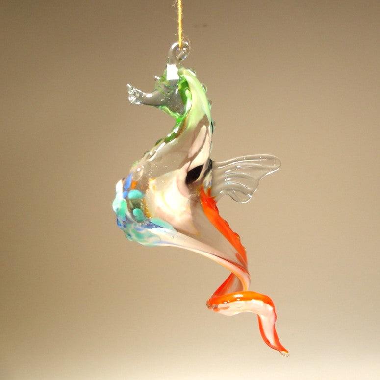 Handmade glass seahorse ornament