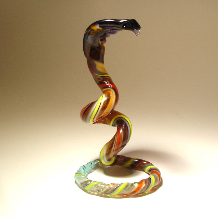 Glass Cobra Snake Figurine