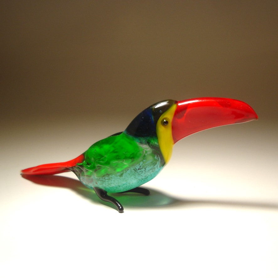 Handmade glass toucan figurine