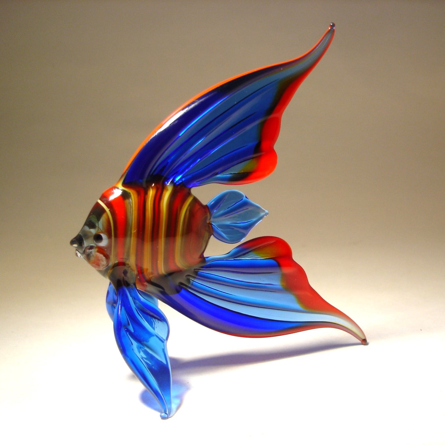 Beautiful blue and red glass fish