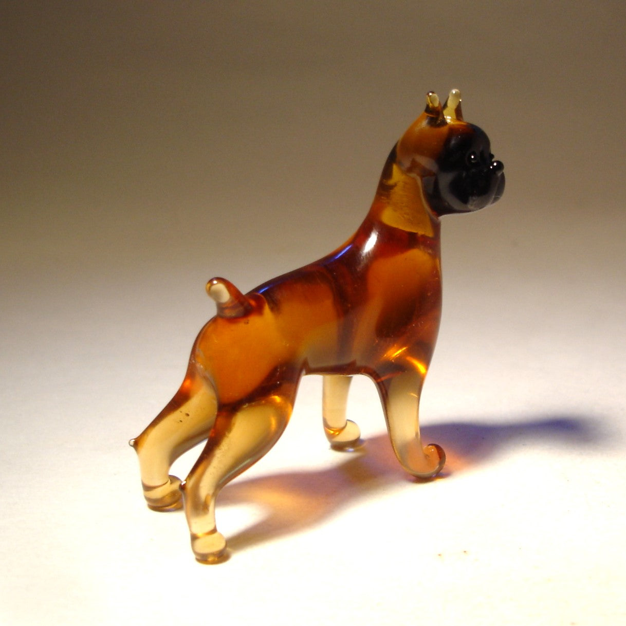 Glass Dog Boxer Figurine