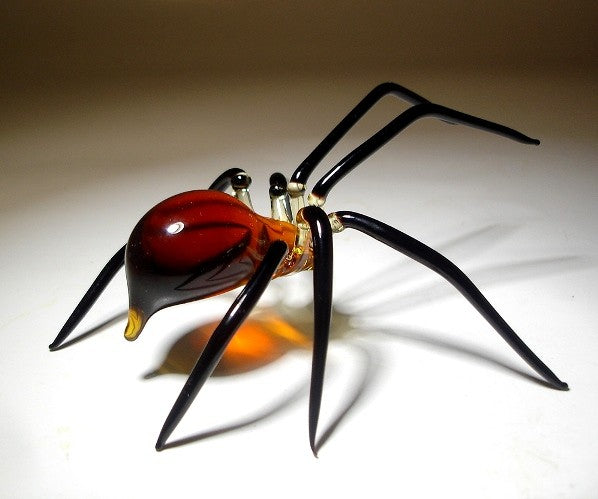 Brown Spider, Figurine Blown Glass Spider, Handblown glass Spider, Art Glass Spider Figurine, Glass Sculpture, high quality Animal Glass Figurine, Murano