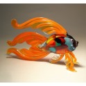 Orange Betta  Glass Fish Figurine