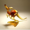 Glass Kangaroo with a Baby Figurine