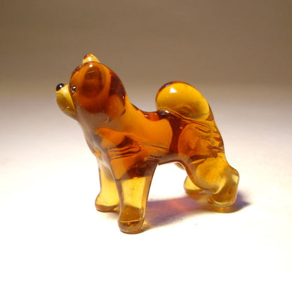 Handmade glass Chow Chow figurine - side view