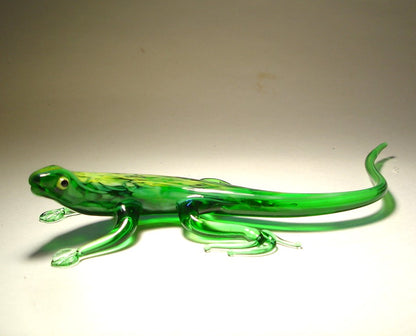 Green Glass Lizard Figurine