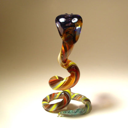 Glass Cobra Snake Figurine