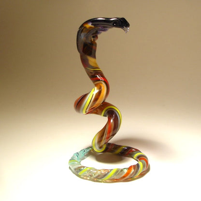 Glass Cobra Snake Figurine
