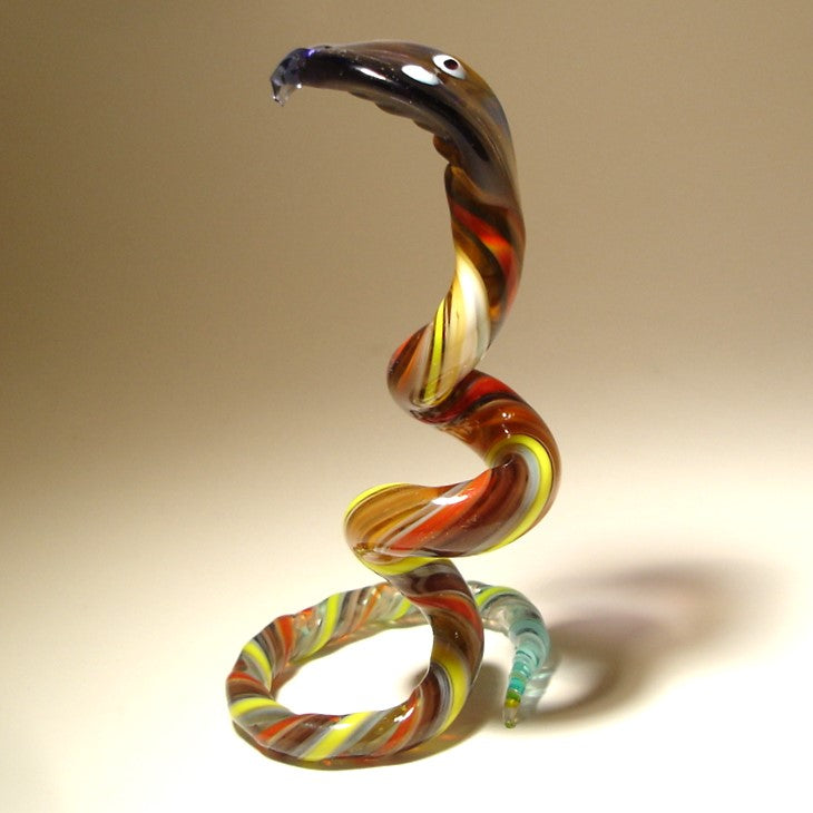 Glass Cobra Snake Figurine