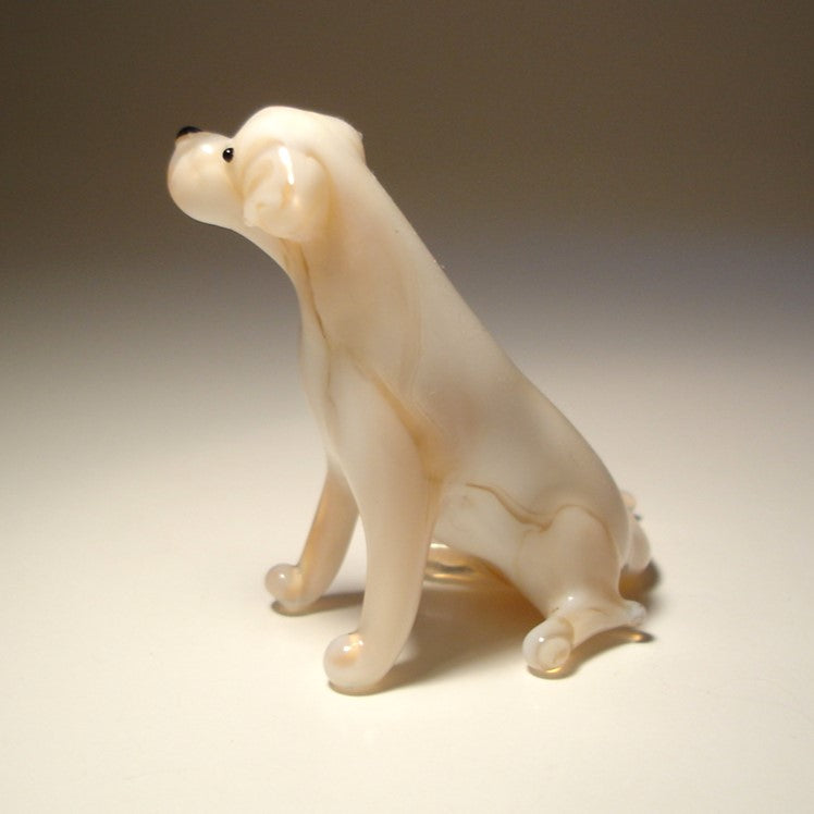 Handmade glass Lab figurine in sitting pose