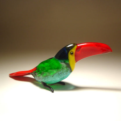 Handmade glass toucan figurine