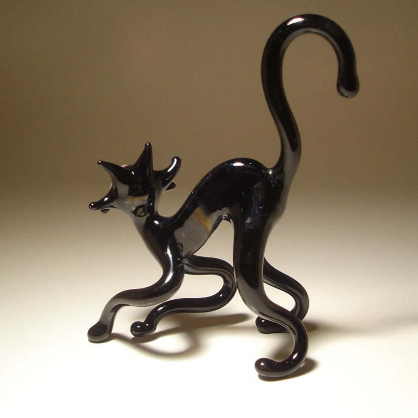 Back view of the hand blown glass figurine