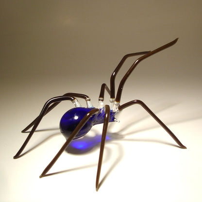 Blue Glass Spider Figurine