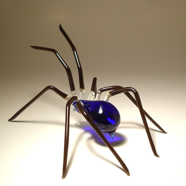 Blue Glass Spider Figurine