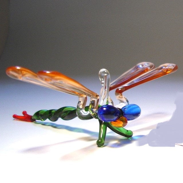 Glass Dragonfly Figurine Ornament