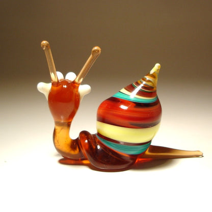 Back view of the colorful snail figurine