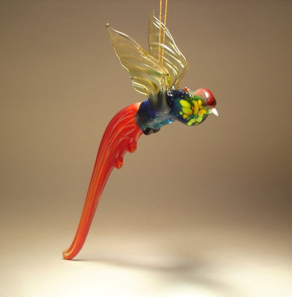 Glass Hanging Bird Pheasant Figurine Ornament