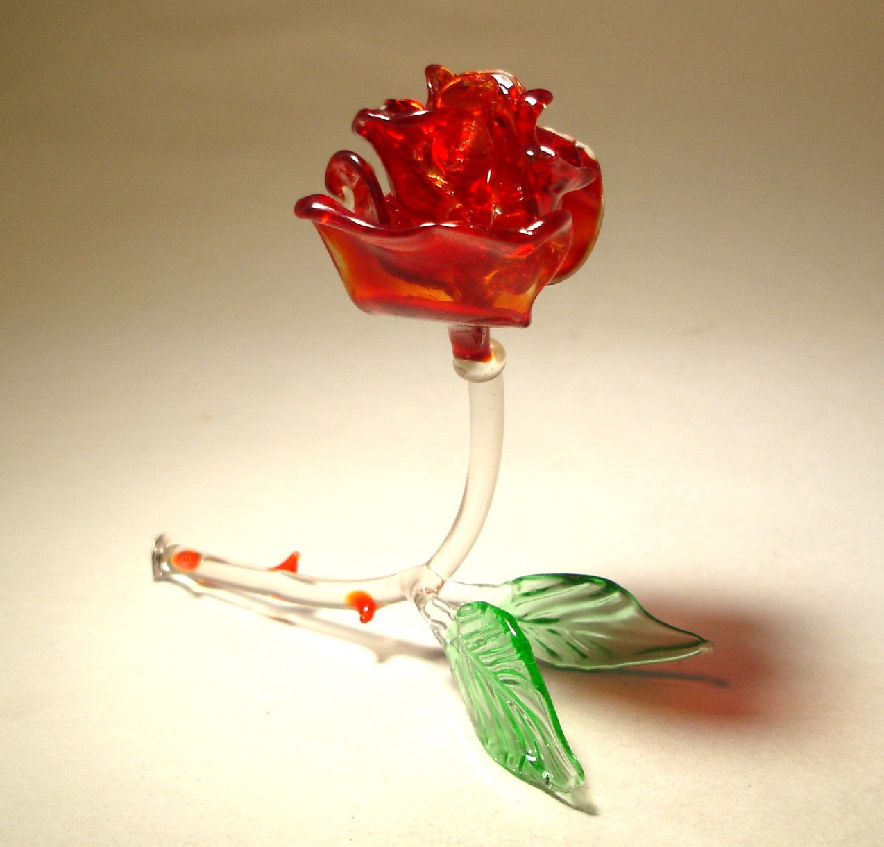 Dark Red Glass Rose Figurine - Elegant Floral Sculpture for Year-Round ...